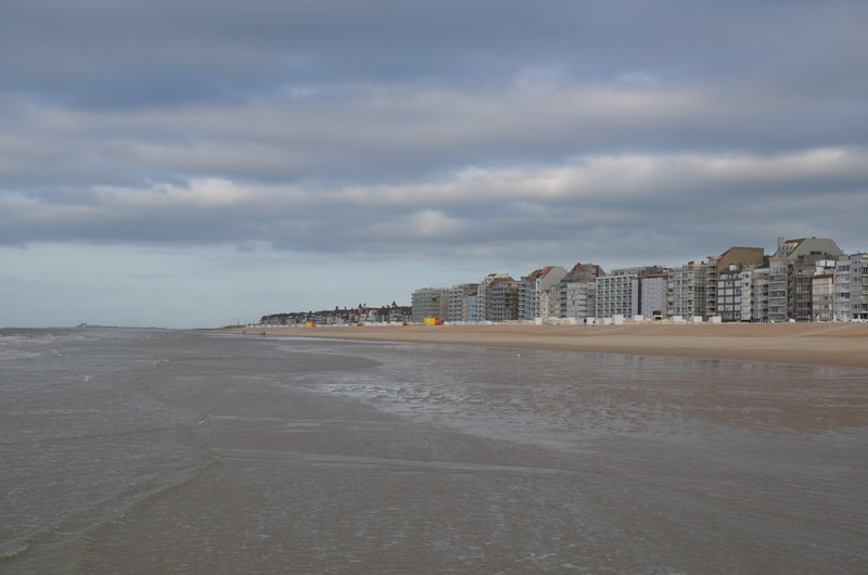 A beach at Knokke Heist, a seaside resort in Belgium.