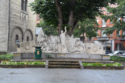 War monument next to the church of St. Martin's in Sint-Truiden. Belgium.