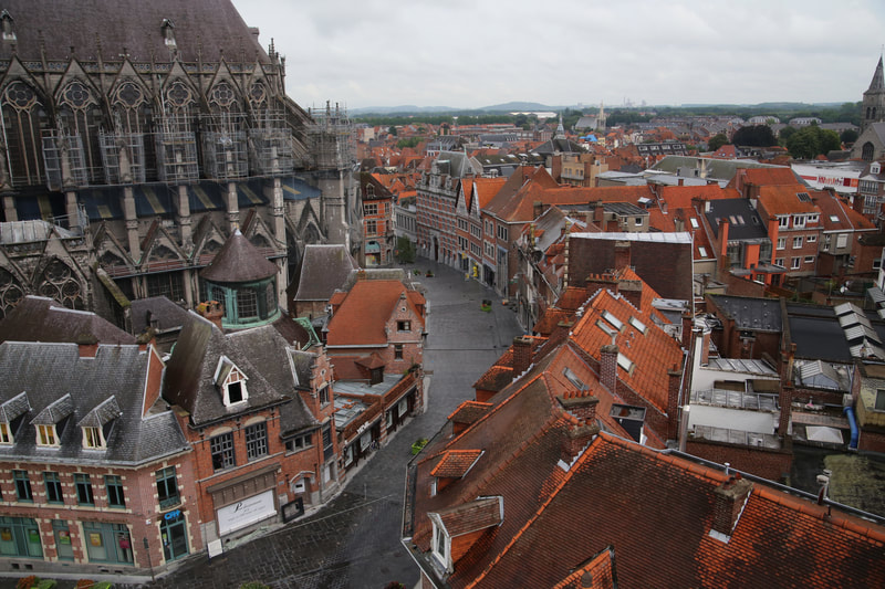 Cathedral of Our Lady in Tournai, Belgium. 