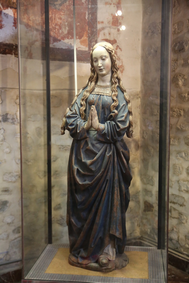 Statue of the Blessed Virgin in the collegiate church of St. Gertrude in Nivelles. Belgium.