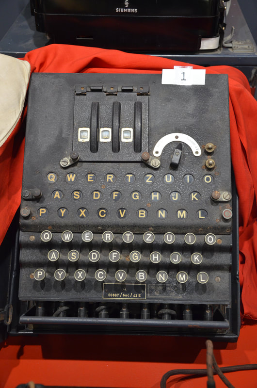 Museum of the Battle of the Bulge in La Roche en Ardenne. Belgium. Enigma encryption machine. 